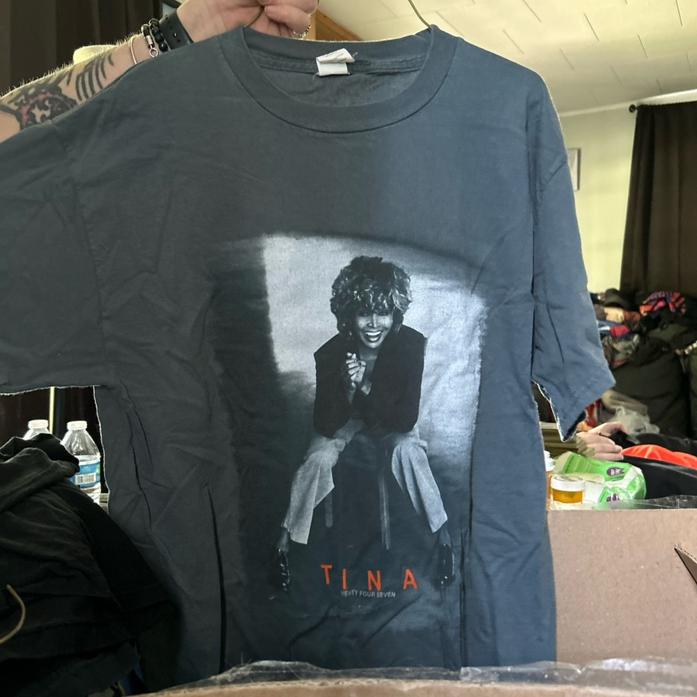 Gray T-Shirt with Tina Graphic